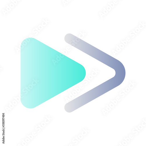 Fast forward button flat gradient color ui icon. Music player bar. Playing file. Switch to next song. Simple filled pictogram. GUI, UX design for mobile application. Vector isolated RGB illustration