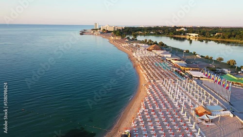 Neptun, Romania. Aerial view of the summer resort on the Romanian Black Sea.