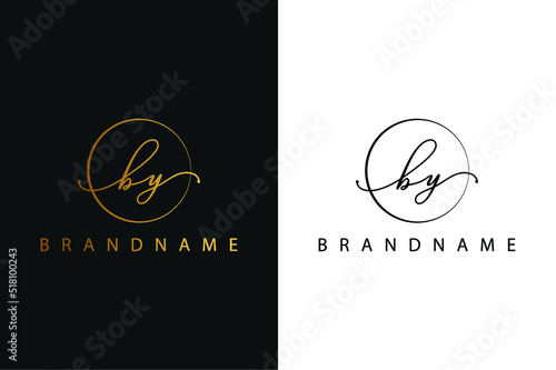 
B Y BY hand drawn logo of initial signature, fashion, jewelry, photography, boutique, script, wedding, floral and botanical creative vector logo template for any company or business.
