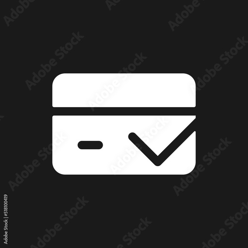 Successful transaction dark mode glyph ui icon. Financial operation. User interface design. White silhouette symbol on black space. Solid pictogram for web, mobile. Vector isolated illustration