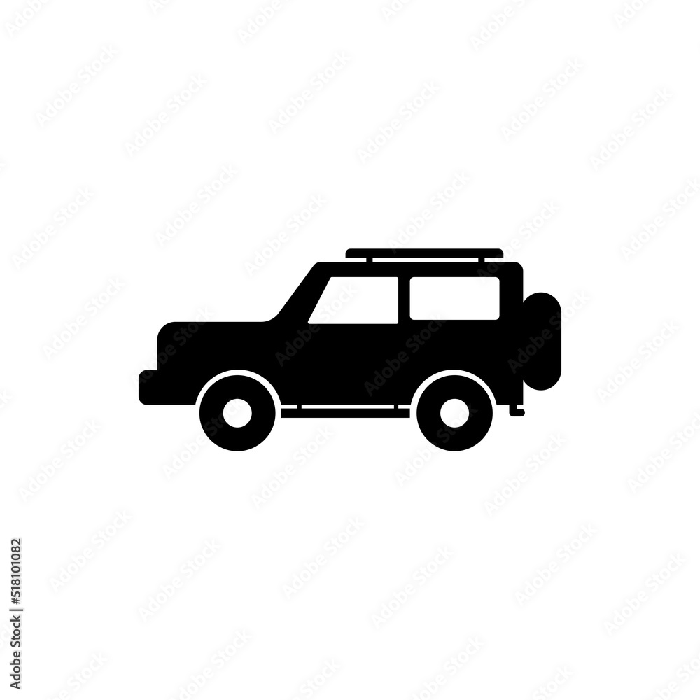 Black 4x4 car illustration front Black 4x4 car illustration front