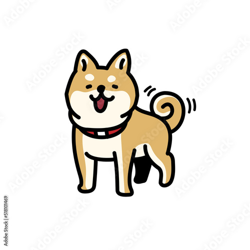 シンプルでかわいい微笑む柴犬のイラスト
