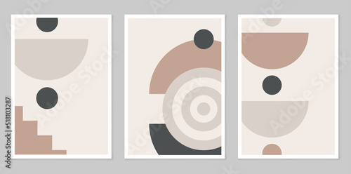 Vector illustration. Boho style. A set of abstract posters.