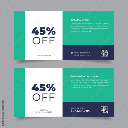 Gift Voucher Template Promotion Sale for Business, Gift Certificate Discount Vector Layout, Creative Coupon Template Design, Simple Voucher Card Vector Illustration
