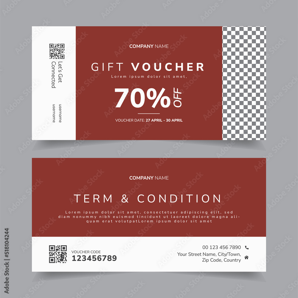 Gift Voucher Template Promotion Sale for Business, Gift Certificate ...