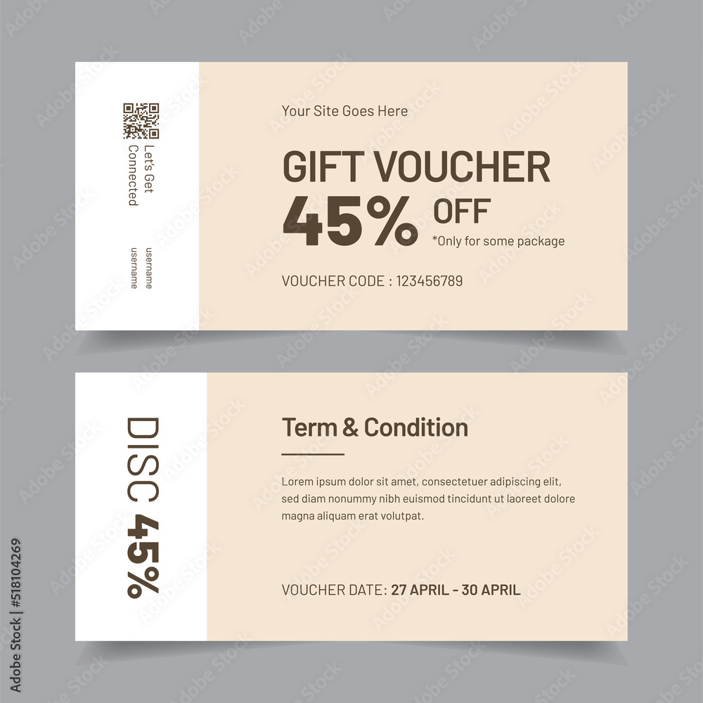 Voucher Insert Example Gift Voucher Template Promotion Sale for Business, Gift Certificate ...