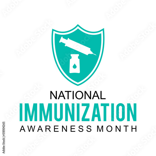 National Immunization Awareness Month. Vector illustration on white background