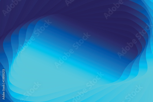 beautiful modern illustration in the form of unusual wavy and spiral blue, azure and cyan lines on a gradient azure blue background. Template for cover, flyer or banner. High quality illustration.