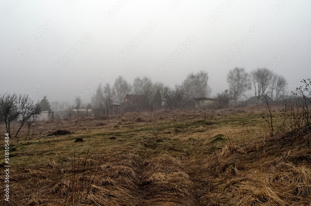 Fototapeta premium high river bank in early spring