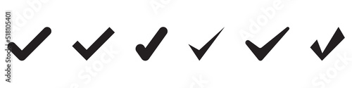 black tick on fomer backgrounds.Vector illustration.