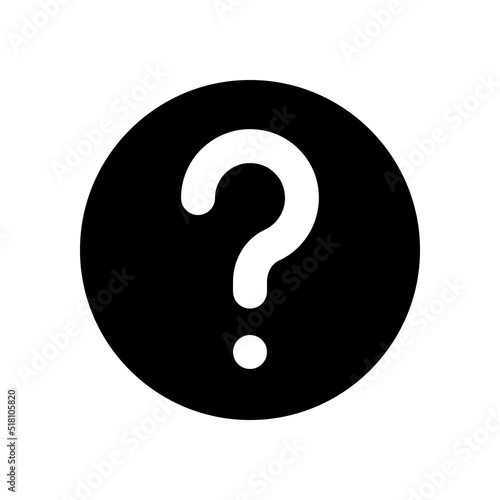 Question mark black glyph ui icon. Identify unknown device. Support. Fix problem. User interface design. Silhouette symbol on white space. Solid pictogram for web, mobile. Isolated vector illustration