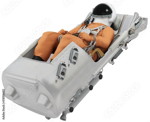 Ejection seat isolated. 3D Illustration.