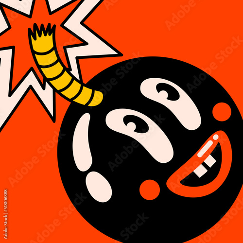 Cartoon vector funny cute Comic characters, cute bomb.