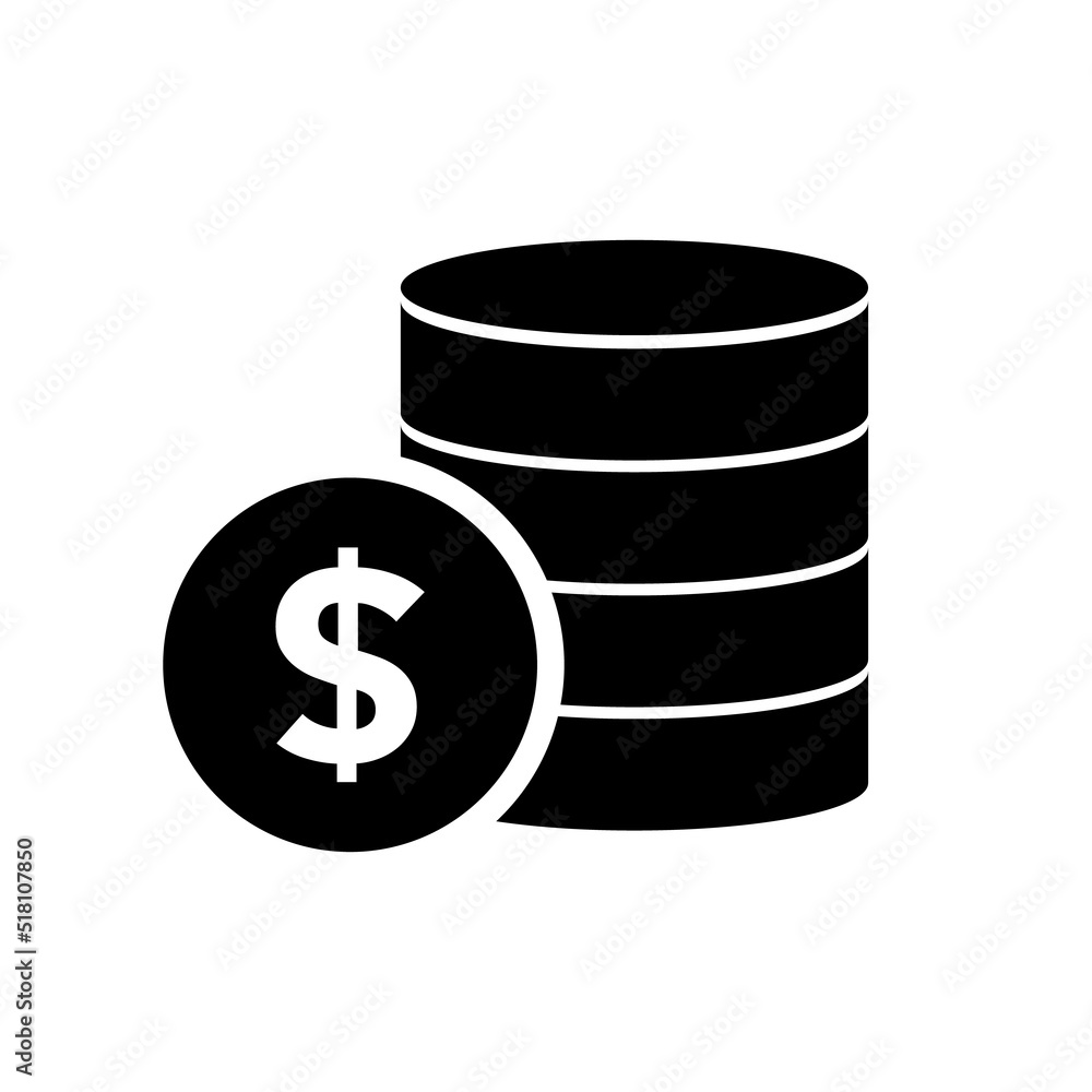 Stack of dollar coins. Money. Vector. Stack of dollar coins. Money. Vector.