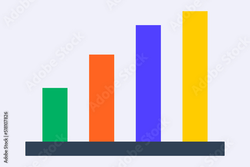 Colorful bar charts and chart. Finance and accounting. Analysis. Vector.