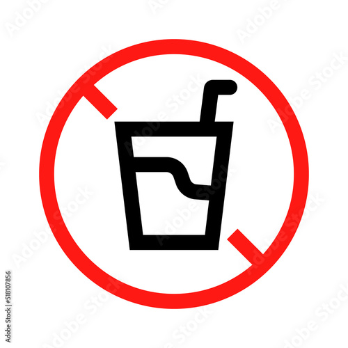 No drink allowed. Drink regulation. Vector.