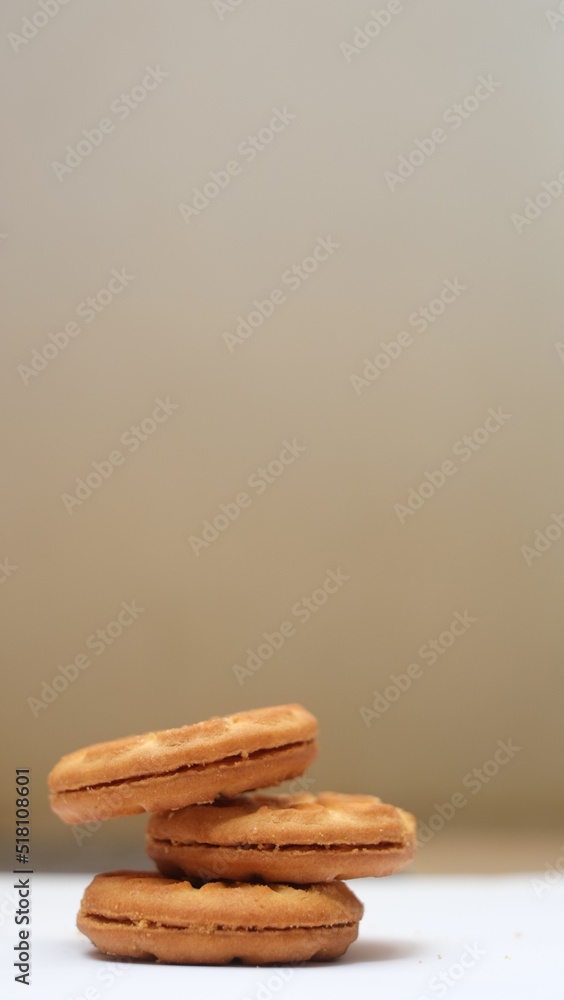 Pile of butter biscuits