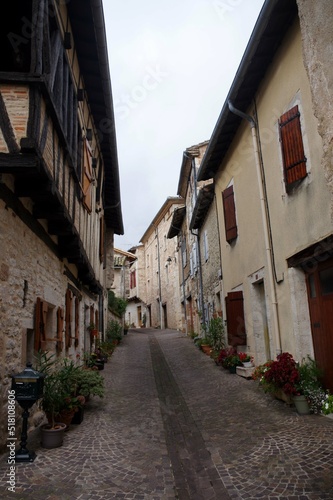 Fototapeta Naklejka Na Ścianę i Meble -  rue dans le village de Castelnau-de-Montmira