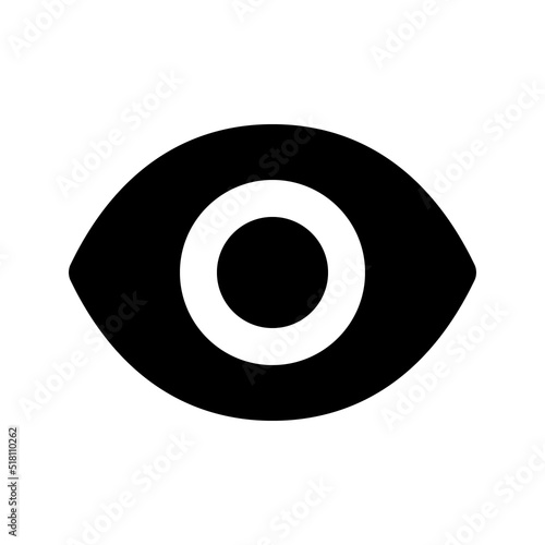 Seen black glyph ui icon. Recently viewed. Wide opened eye. Reading status. User interface design. Silhouette symbol on white space. Solid pictogram for web, mobile. Isolated vector illustration