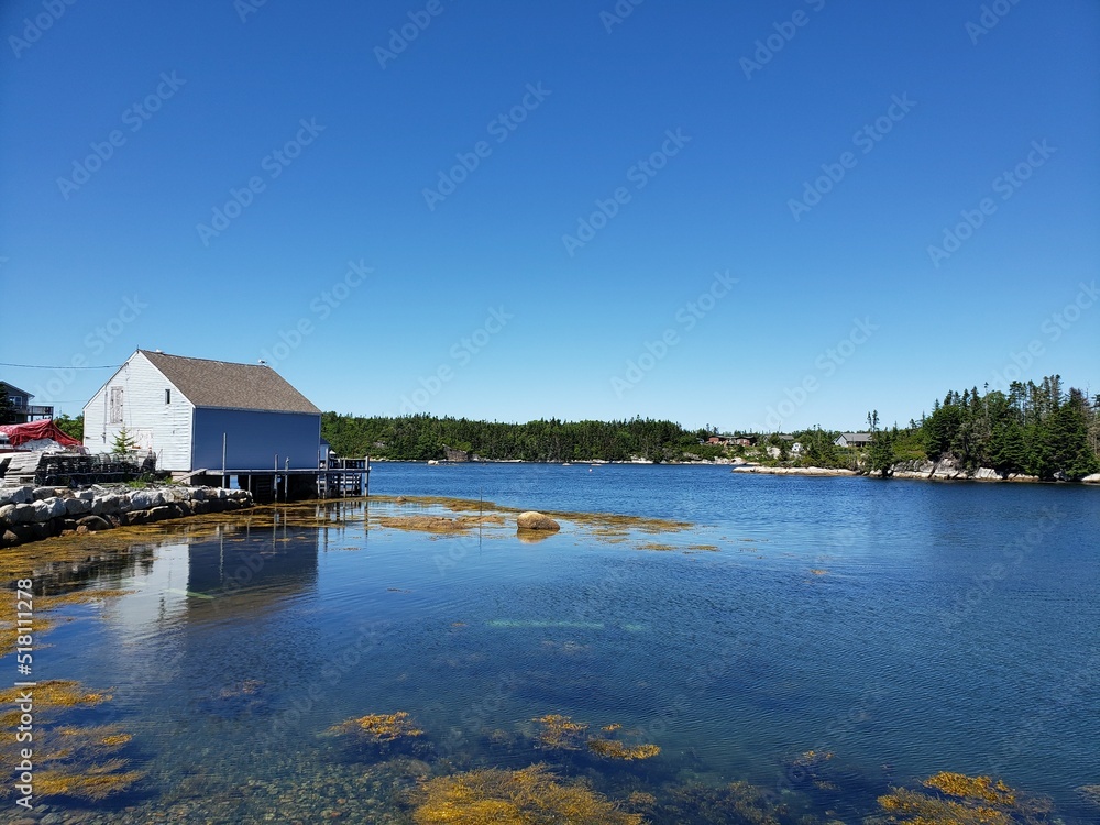 Naklejka premium house on the river