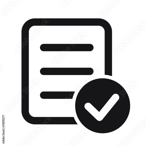 Complete icon or logo isolated sign symbol vector illustration. Check form icon. File Tick icon.