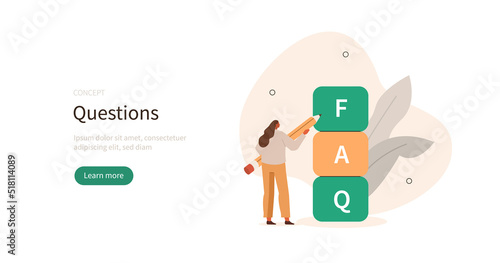 Frequency asked questions and helpdesk. Characters contacting with helpdesk service, asking questions and receiving answers. Customer support concept. Vector illustration.