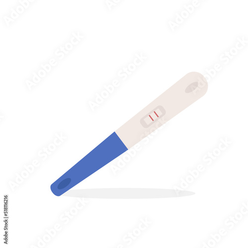 Illustrations of a positive pregnancy test, two stripes on a white isolated background. Concept of medicine, gynaecology, conception planning, pregnancy. Vector