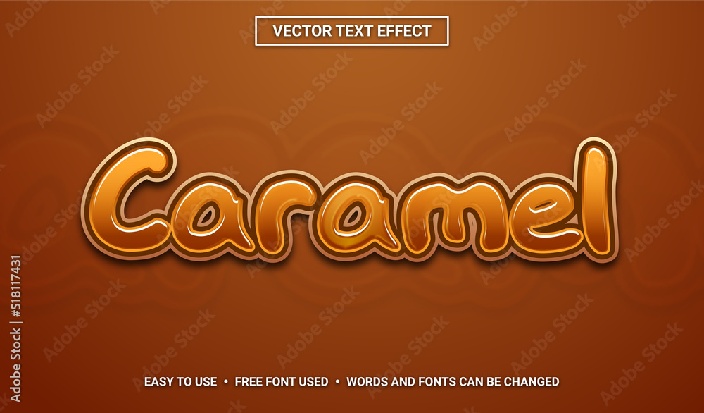 Caramel Editable Vector Text Effect.