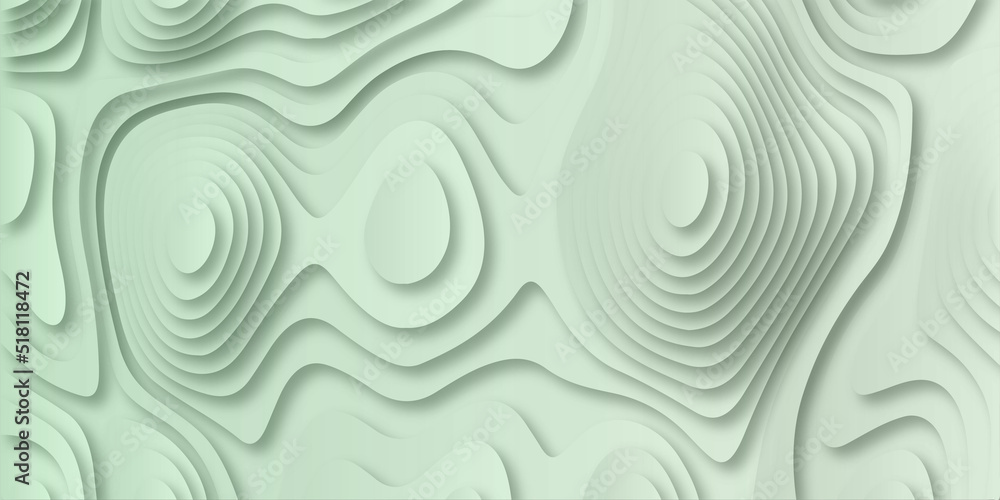 Abstract background with Geographic and topographic curves . Creative design with paper cut texture for topography website template or smooth cartoon origami paper shape concept. paper texture design 