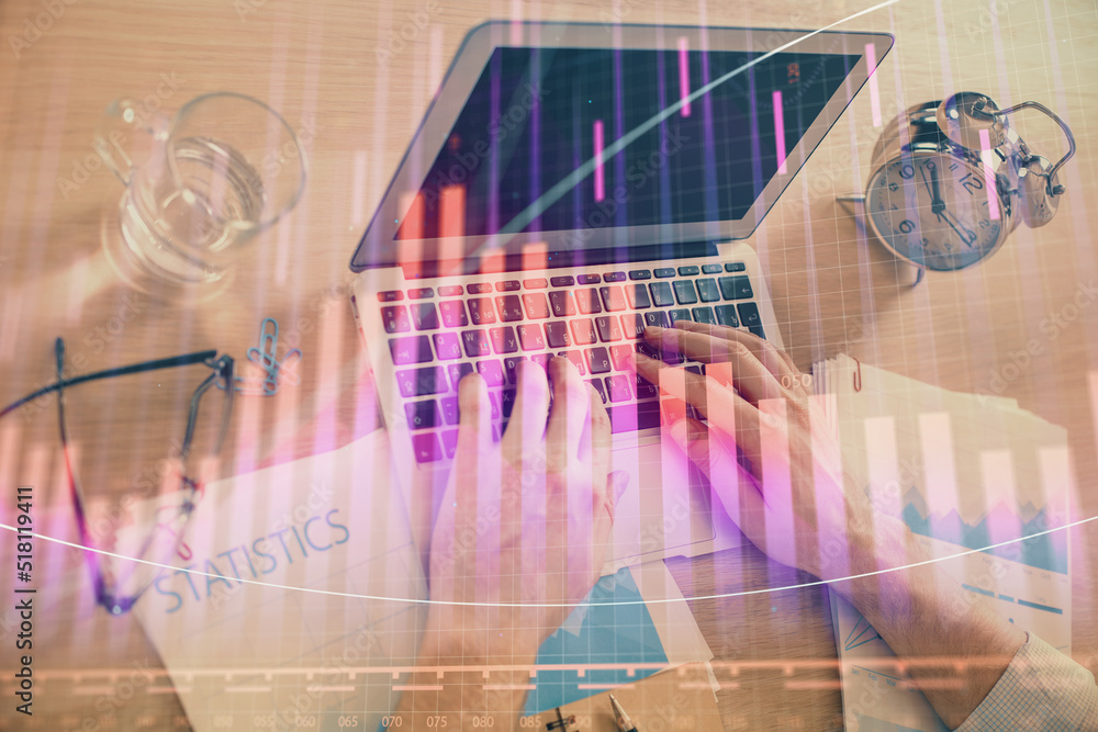 custom made wallpaper toronto digitalMulti exposure of forex graph with man working on computer on background. Concept of market analysis.