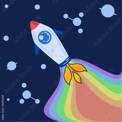 A space rocket that rips space into rainbows