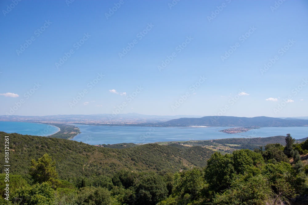 Beautiful view of a landscape in Monte Argentario, Tuscany.