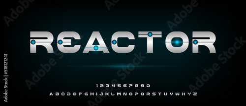 Abstract modern futuristic alphabet with urban style template