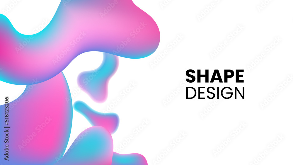 Liquid Flow Purple Cyan 3d Neon Lava Lamp Vector Geometric White Background For Banner Card 4957