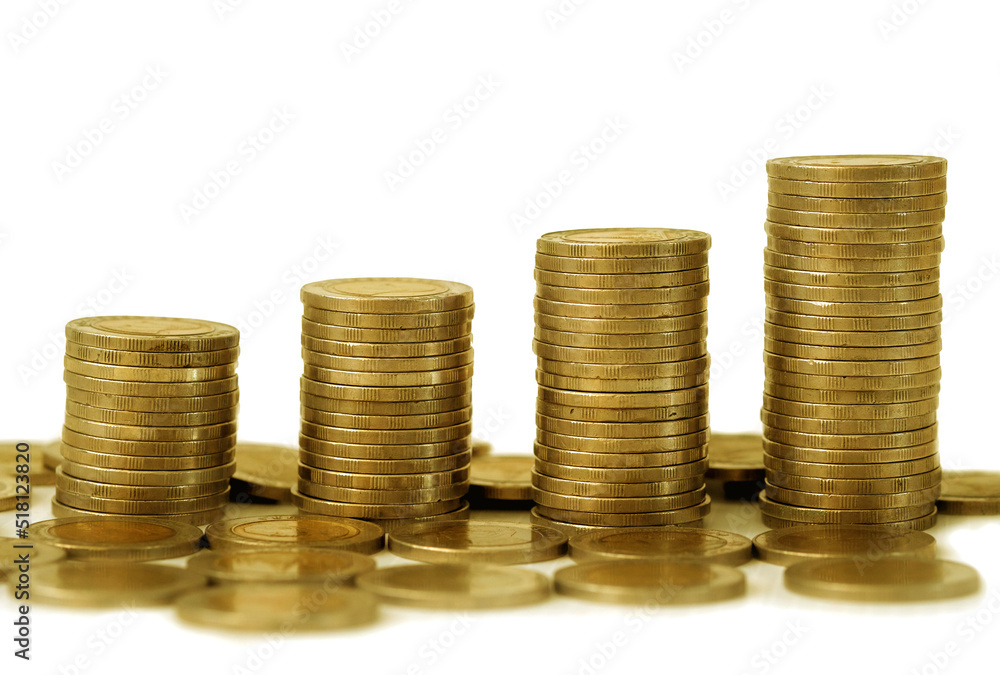 Stack of gold coins isolated on white background Stack of gold coins isolated on white background