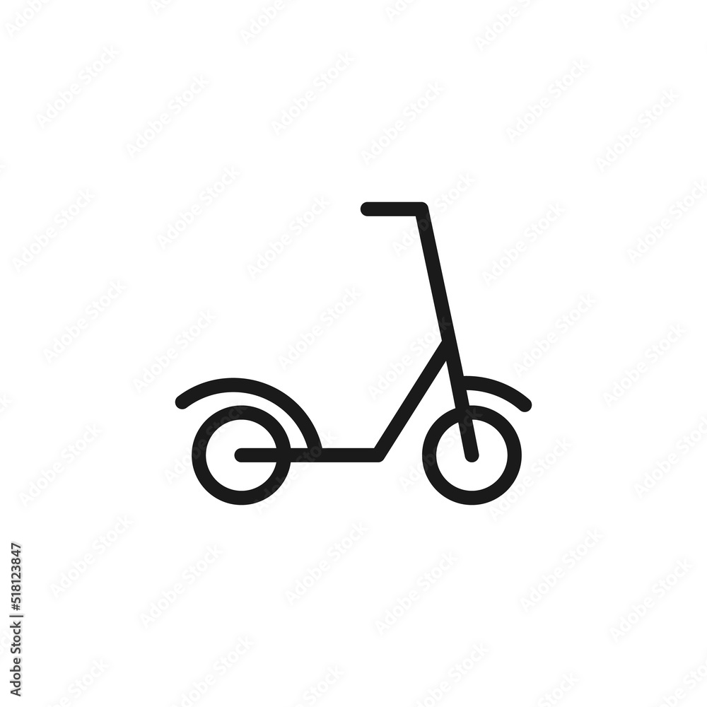Road, transport, traffic sign. Vector symbol perfect for adverts, store, shops, books. Editable stroke. Line icon of scooter Road, transport, traffic sign. Vector symbol perfect for adverts, store, shops, books. Editable stroke. Line icon of scooter