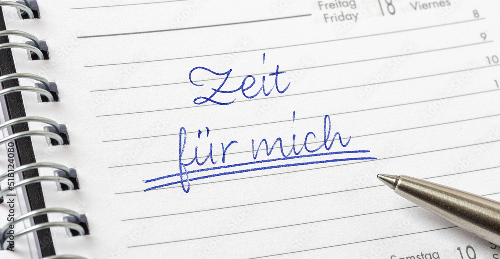 Eintrag in Terminkalender - Zeit für mich Eintrag in Terminkalender - Zeit für mich