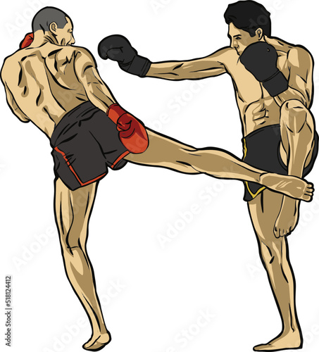 Muay thai boxing martial art fighter 