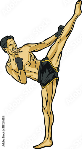 Muay thai boxing martial art fighter 