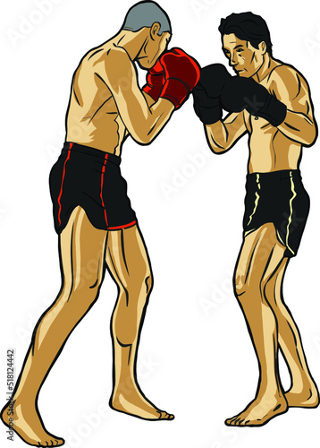 Muay thai boxing martial art fighter 