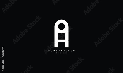 OH HO Abstract initial monogram letter alphabet logo design