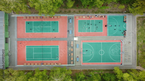 Switzerland Park. Sports grounds. Drone photo