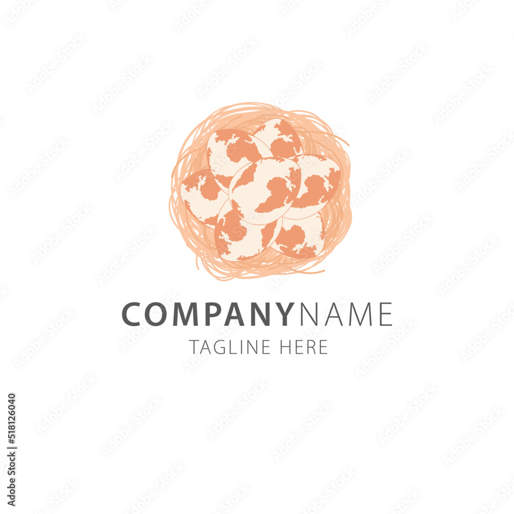 chicken nest with earth egg nature logo vector illustration chicken nest with earth egg nature logo vector illustration
