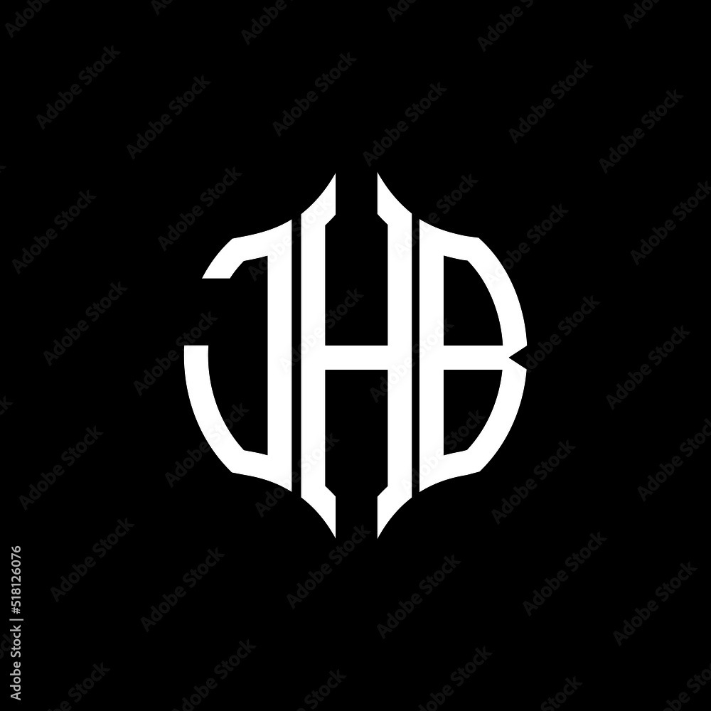 JHB letter logo. JHB best black background vector image. JHB Monogram