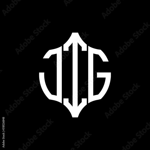 JIG letter logo. JIG best black background vector image. JIG Monogram logo design for entrepreneur and business.

