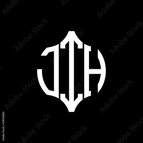 JIH letter logo. JIH best black background vector image. JIH Monogram logo design for entrepreneur and business.
