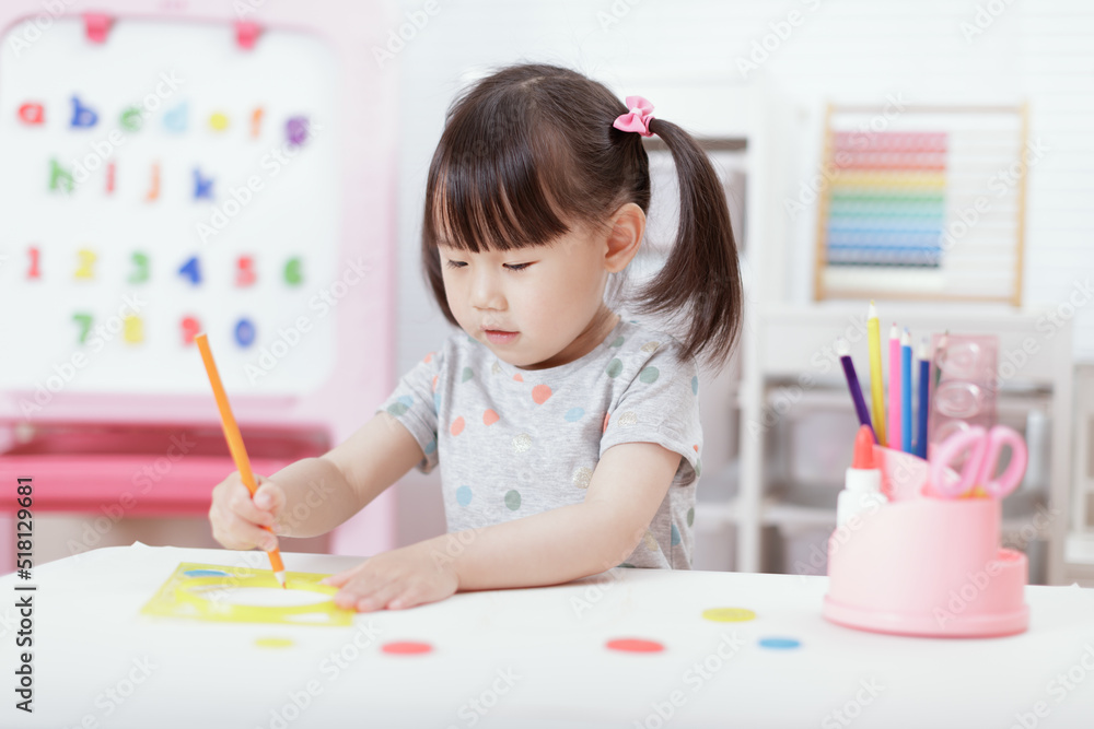 young girl practice drawing different shapes for homeschooling young girl practice drawing different shapes for homeschooling
