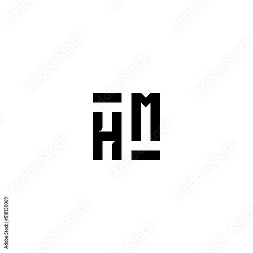 HM retro logo design initial concept high quality logo design