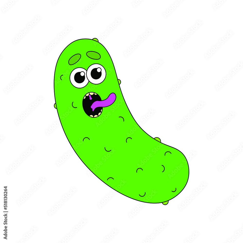A psychedelic cucumber with a face screams. Psychedelics, surrealism