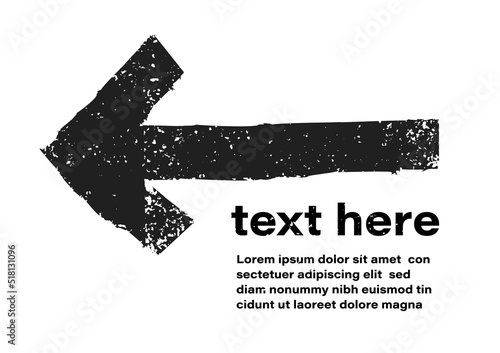 Grunge texture black arrow icon background vector. Aim, target, futuristic, direction, energy, next concept. Abstract symbol with dirty dirt surface pattern. Distress sign art template illustration.